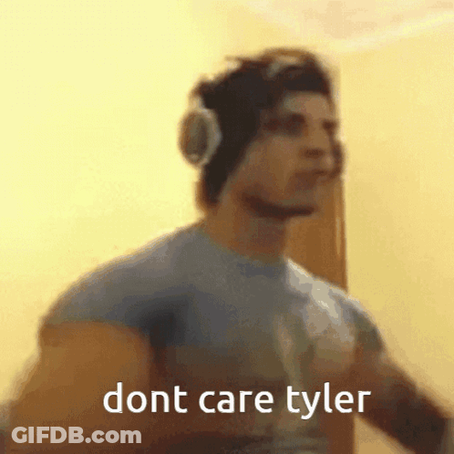 Man With Headphones Saying Dont Care Tyler GIF