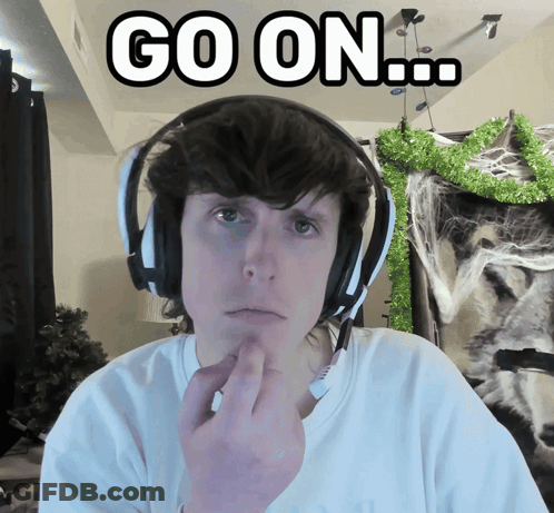 Man With Headphones Saying Go On GIF