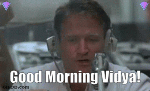 Man With Headphones Saying Good Morning GIF