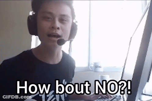 Man With Headphones Saying How Bout No GIF