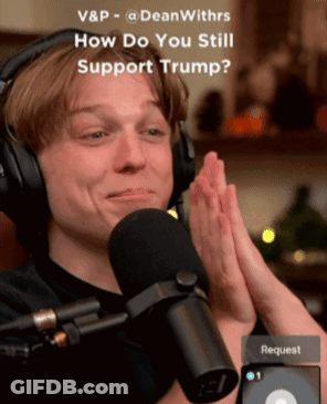 Man With Headphones Saying How Do You Still Support Trump GIF