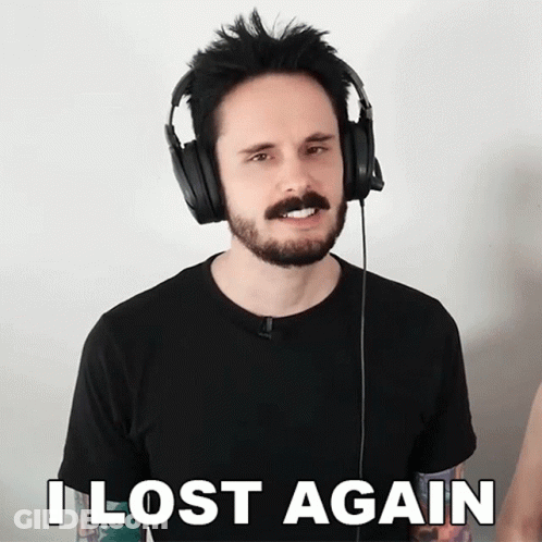 Man With Headphones Saying I Lost Again GIF