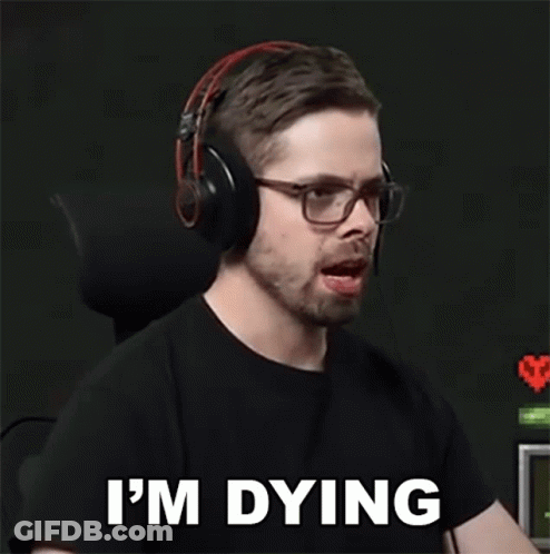 Man With Headphones Saying I'm Dying GIF