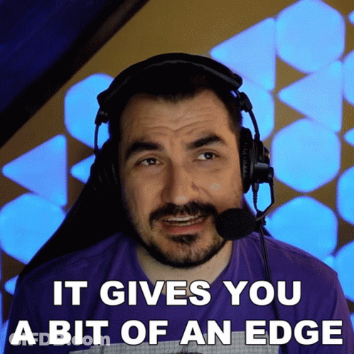 Man With Headphones Saying It Gives You An Edge GIF