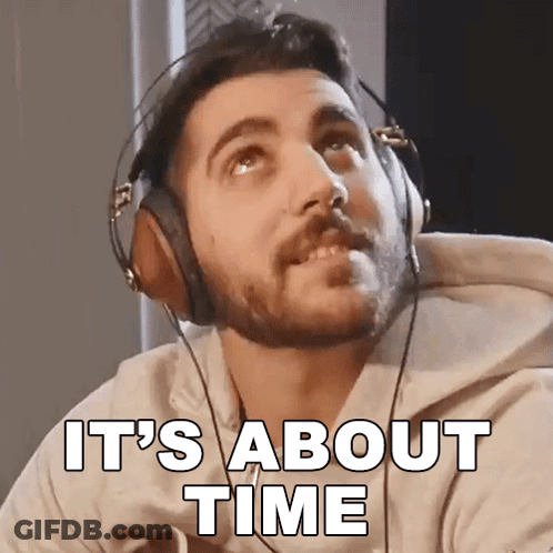Man With Headphones Saying It's About Time GIF