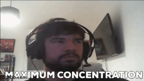 Man With Headphones Saying Maximum Concentration GIF