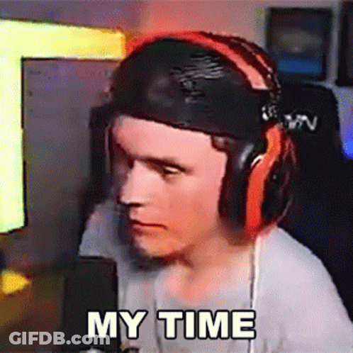 Man With Headphones Saying My Time At Mic GIF