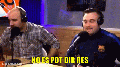 Man With Headphones Saying No Es Pot Dir Res In Front Of Two Microphones GIF