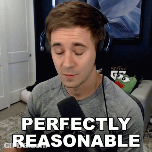 Man With Headphones Saying Perfectly Reasonable GIF