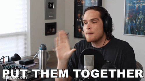 Man With Headphones Saying Put Them Together GIF