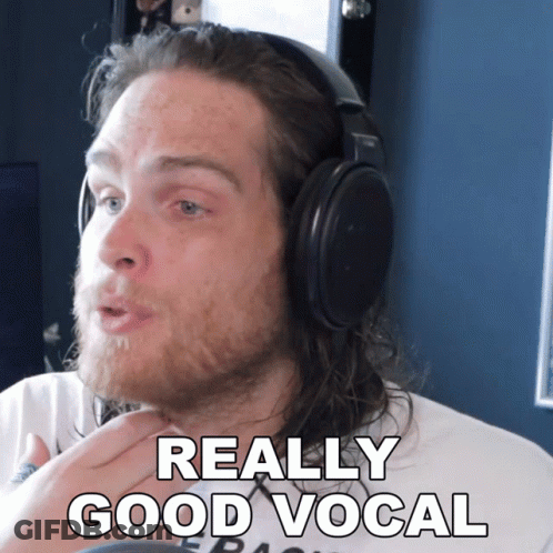 Man With Headphones Saying Really Good Vocal GIF