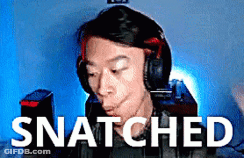 Man With Headphones Saying Snatched Blue Background GIF