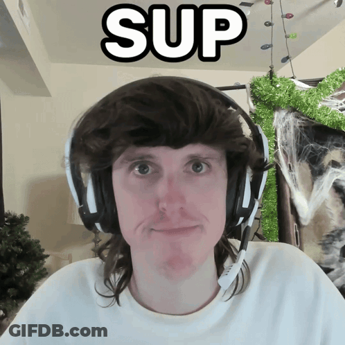 Man With Headphones Saying Sup GIF