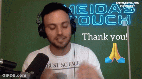 Man With Headphones Saying Thank You GIF