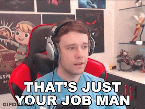 Man With Headphones Saying That's Just Your Job Man GIF