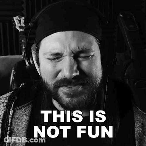 Man With Headphones Saying This Is Not Fun GIF