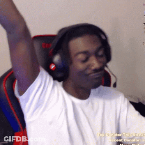 Man With Headphones Saying Top Donator GIF