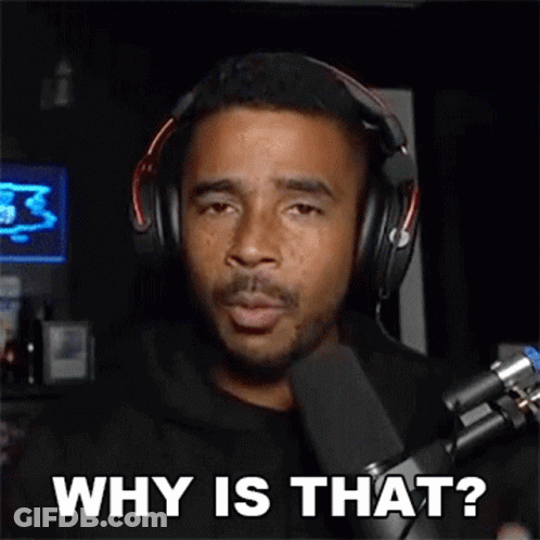 Man With Headphones Saying Why Is That GIF