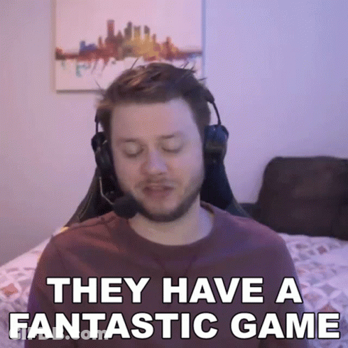 Man With Headphones Says Fantastic Game GIF