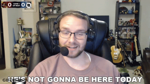 Man With Headphones Says He's Not Gonna Be Here Today GIF