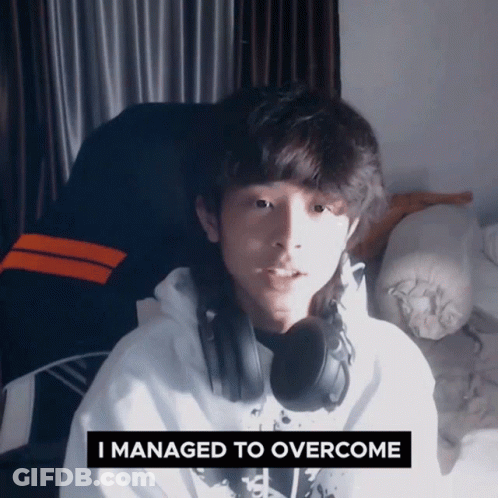 Man With Headphones Says I Managed To Overcome GIF