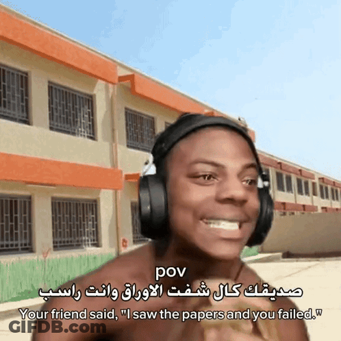 Man With Headphones Says I Saw The Papers And You Failed GIF