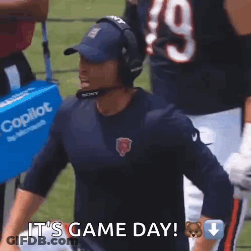 Man With Headphones Says It's Game Day GIF