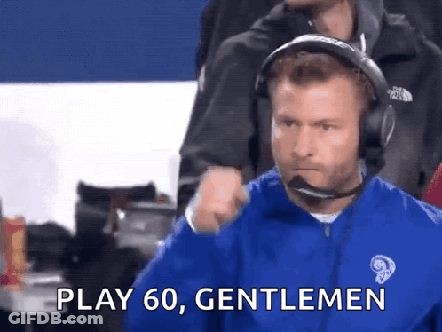 Man With Headphones Says Play 60 Gentlemen GIF