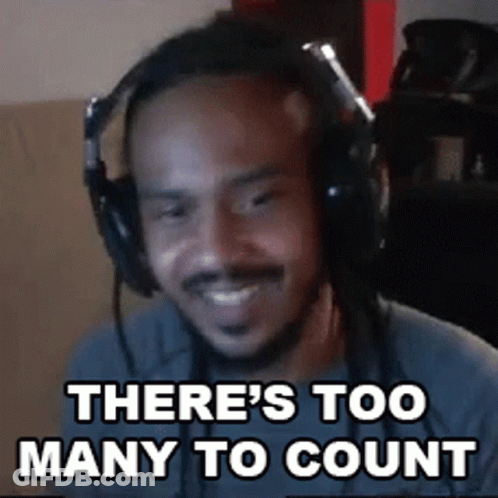 Man With Headphones Says There's Too Many To Count GIF