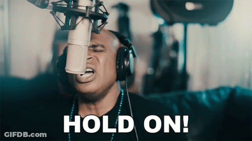 Man With Headphones Singing Hold On GIF
