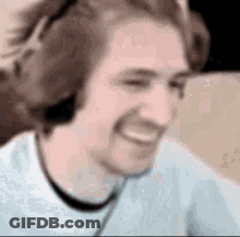 Man With Headphones Smiling GIF