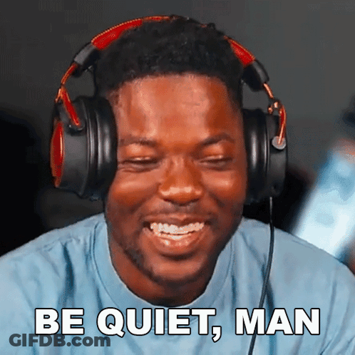 Man With Headphones Smiling Be Quiet Man GIF