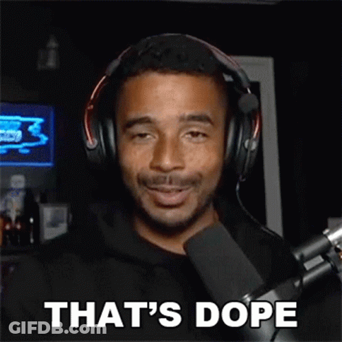 Man With Headphones Smiling Says That's Dope GIF