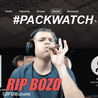 Man With Headphones Smoking Cigar Says Rip Bozo GIF