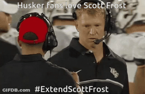 Man With Headphones Talking About Husker Fans Love Scott Frost GIF