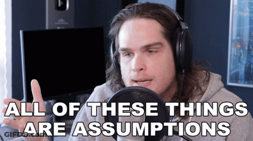 Man With Headphones Talking Into Microphone All Of These Things Are Assumptions GIF