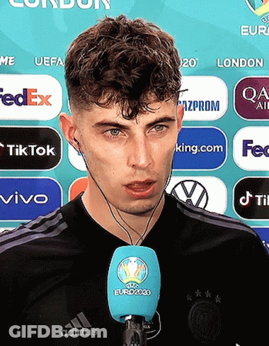 Man With Headphones Talking Into Microphone Euro 2020 GIF