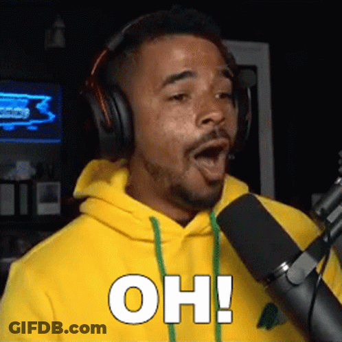Man With Headphones Talking Into Microphone Saying Oh GIF