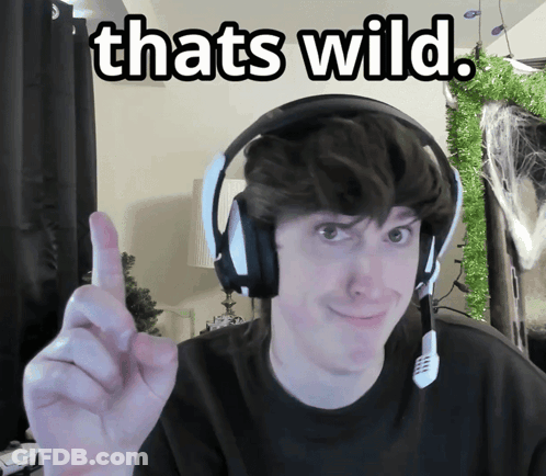 Man With Headphones Thumbs Up Saying Thats Wild GIF