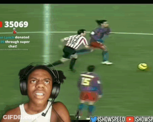 Man With Headphones Watching Soccer On Sky Sports GIF
