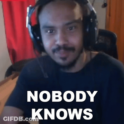 Man With Headphones Wearing Nobody Knows Shirt GIF