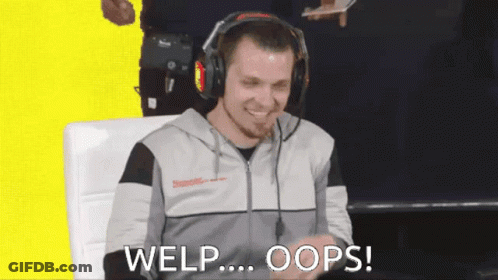 Man With Headphones Welp Oops GIF