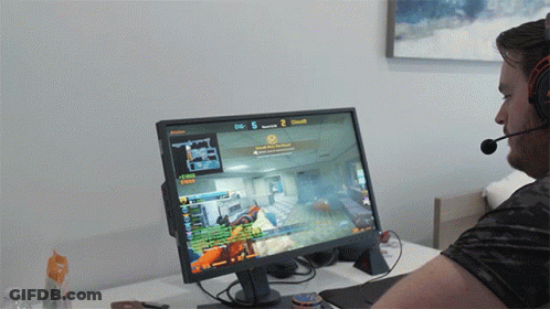 Man With Headset Playing Video Game Score 2 To 6 GIF