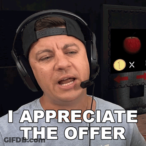 Man With Headset Says I Appreciate The Offer GIF