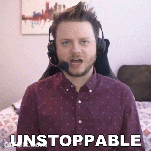 Man With Headset Says Unstoppable GIF