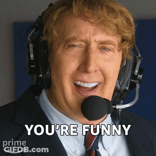 Man With Headset Says You're Funny GIF