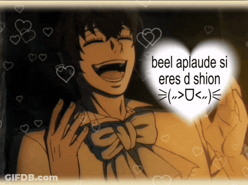 Man With Heart Saying Beel Aplaude Si Eres D Shion GIF