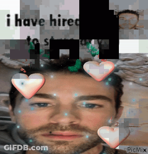 Man With Hearts And I Have Hired GIF