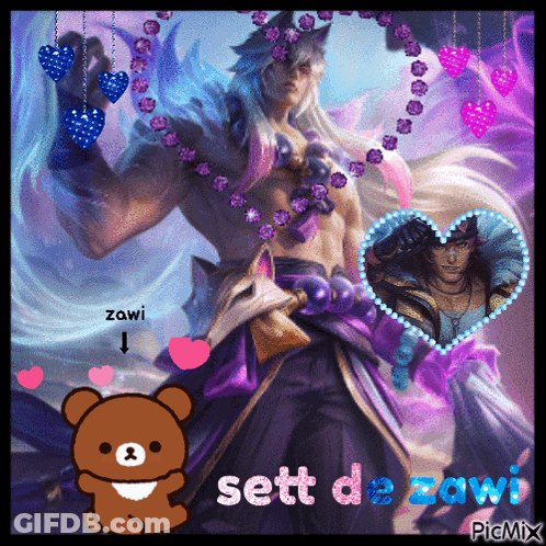 Man With Hearts And Sett De Zawi GIF
