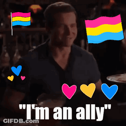 Man With Hearts I'm An Ally GIF